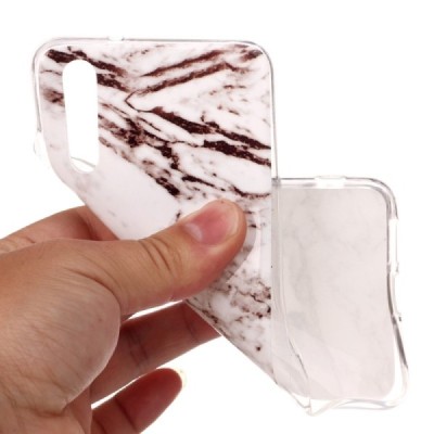 Huawei P20 „Marble“ cieta silikona (TPU) balts apvalks | vacins.lv