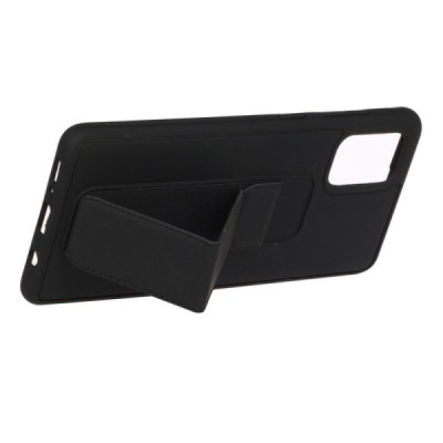 Samsung Galaxy A71 (A715F) „Finger Grip“ Kickstand твердый силиконовый чехол из TPU чёрного цвета | Vacins.lv