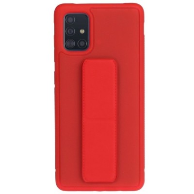 Samsung Galaxy A71 (A715F) „Finger Grip“ Kickstand cieta silikona (TPU) sarkans apvalks | vacins.lv