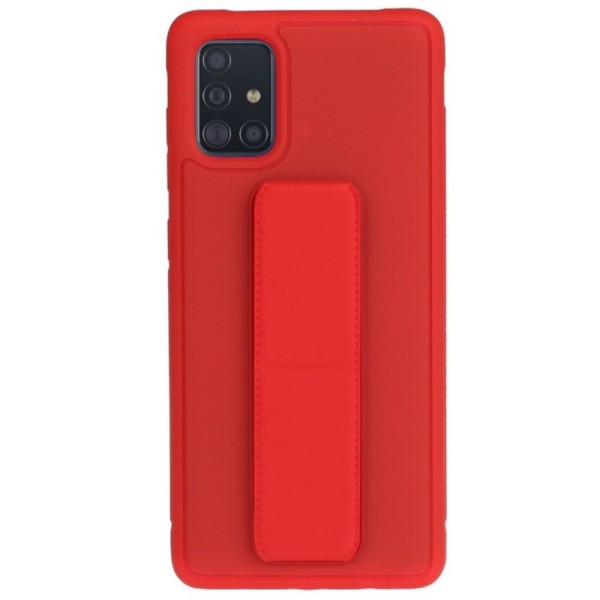 „Finger Grip“ Kickstand твердый силиконовый (TPU) чехол - красный (Galaxy A51)