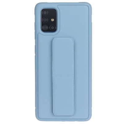 Samsung Galaxy A51 (A515F) „Finger Grip“ Kickstand cieta silikona (TPU) zils apvalks | vacins.lv