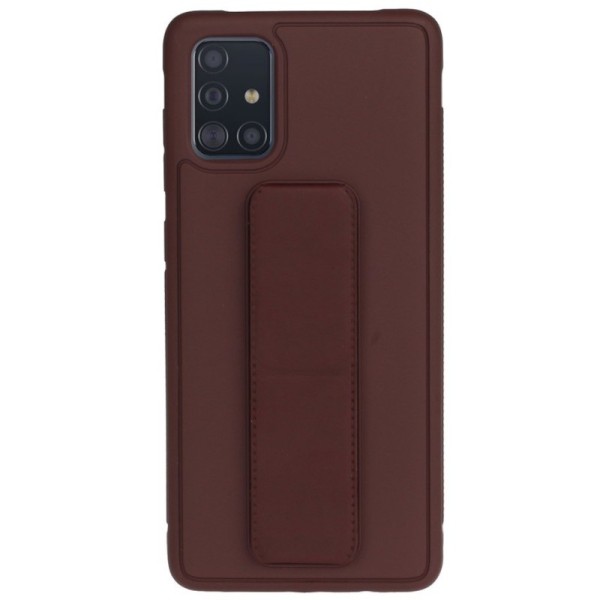 „Finger Grip“ Kickstand cieta silikona (TPU) apvalks - brūns (Galaxy A51)
