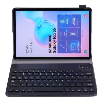 Samsung Galaxy Tab S6 10.5 (T865, T860) чехол-книжка из черной кожи с беспроводной клавиатурой Bluetooth | Vacins.lv