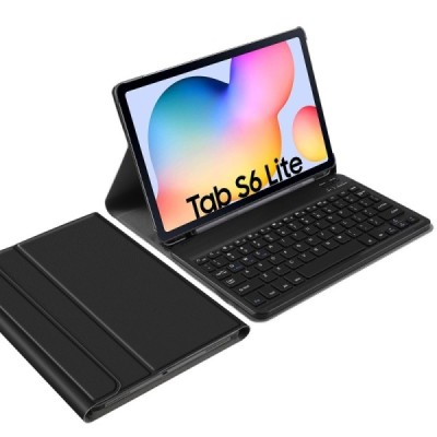 Samsung Galaxy Tab S6 Lite 10.4 (P615, P610, P613, P619) чехол-книжка из черной кожи с беспроводной клавиатурой Bluetooth | Vaci