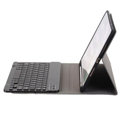 Apple iPad 10.2" 2019 (iPad Pro 10.5, Apple iPad Air 2019) ādas atvēramais melns futrālis ar bluetooth tastatūra | Vacins.lv