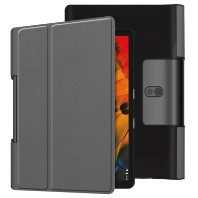 Lenovo Yoga Smart Tab 10.1 (YT-X705F, YT-X705L) серый кожаный чехол-книжка (складной) | Vacins.lv