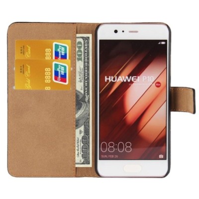 Huawei P10 (Huawei Ascend P10) atvēramais ādas melns Casual vāciņš (maks) | Vacins.lv