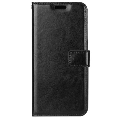 Huawei Y6 2019 (Y6 Prime 2019) открываемый чёрный кожаный чехол - книжка | Vacins.lv