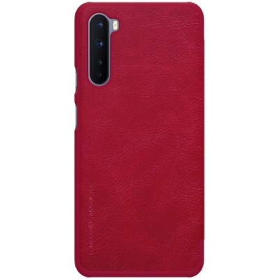 Роскошный красный кожаный чехол Nillkin Qin Series для OnePlus | Vacins.lv