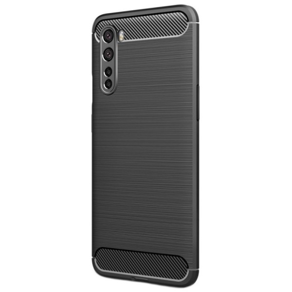 „Carbon“ твердый силиконовый чехол (TPU) - черный (OnePlus Nord)