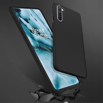 OnePlus Nord твердый силиконовый чехол (TPU) - чёрный | Vacins.lv