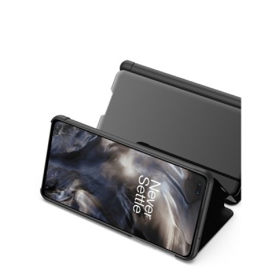 OnePlus Nord открываемый чёрный пластиковый чехол-книжка | Vacins.lv