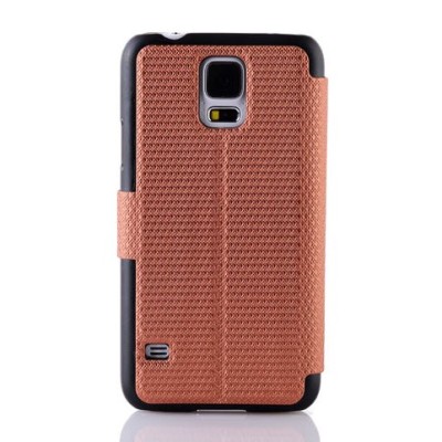 Samsung Galaxy S5 (S5 Neo) pīts atvērams bronza s view maciņš / Vacins.lv