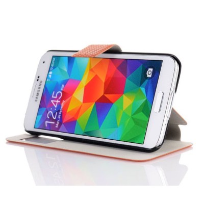 Samsung Galaxy S5 (S5 Neo) pīts atvērams bronza s view maciņš / Vacins.lv