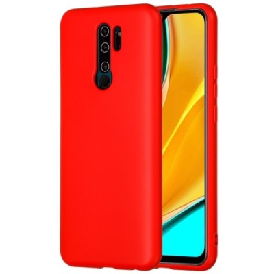 Xiaomi Redmi 9 Shell cieta silikona (TPU) sarkans apvalks | vacins.lv