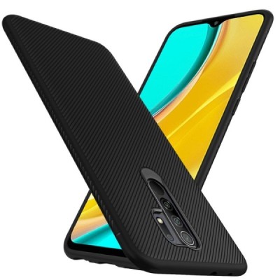 Xiaomi Redmi 9 твердый силиконовый чехол (TPU) - чёрный | Vacins.lv