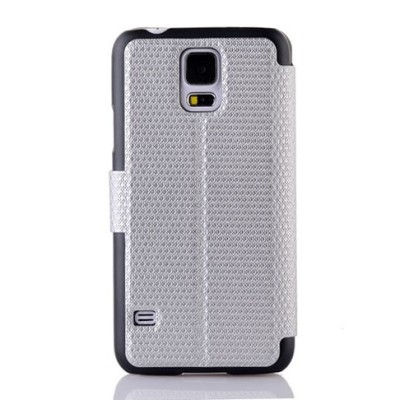 Samsung Galaxy S5 (S5 Neo) pīts atvērams sudraba s view maciņš / Vacins.lv