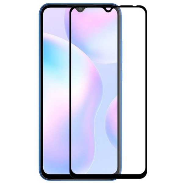 „Hat-Prince“ Tempered Glass ekrāna aizsargstikls 0.26 mm - melns (Redmi 9 / 9A / 9C)