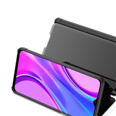 Xiaomi Redmi 9 открываемый чёрный пластиковый чехол-книжка | Vacins.lv