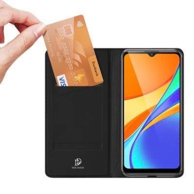 „Dux Ducis“ Skin серии Xiaomi Redmi 9C чёрный кожаный чехол-книжка | Vacins.lv