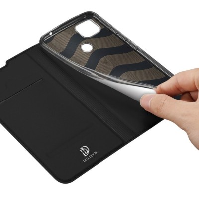„Dux Ducis“ Skin серии Xiaomi Redmi 9C чёрный кожаный чехол-книжка | Vacins.lv
