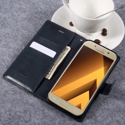 Mercury Blue Moon кожаный чехол-книжка Samsung Galaxy A5 2017 (A520) чёрного цвета | Vacins.lv
