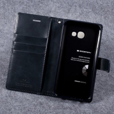 Mercury Blue Moon кожаный чехол-книжка Samsung Galaxy A5 2017 (A520) чёрного цвета | Vacins.lv