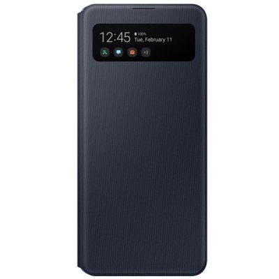 Samsung Galaxy A41 (A415F) oficiāls S View Wallet Cover atvērams melns maciņš (maks) | Vacins.lv