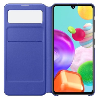 Samsung Galaxy A41 (A415F) оригинальный S View Wallet Cover открываемый чёрный кожаный чехол - книжка | Vacins.lv