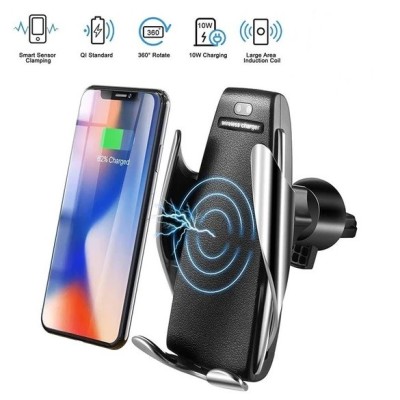 „Smart Sensor“ S5 автомобильный держатель для телефона (зарядное устройство) - чёрный | Vacins.lv