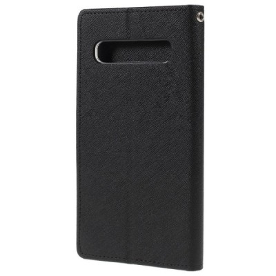 „Fancy“ Samsung Galaxy S10 (G973) чёрный кожаный чехол-книжка | Vacins.lv