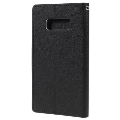 „Fancy“ Samsung Galaxy S10e (G970) чёрный кожаный чехол-книжка | Vacins.lv