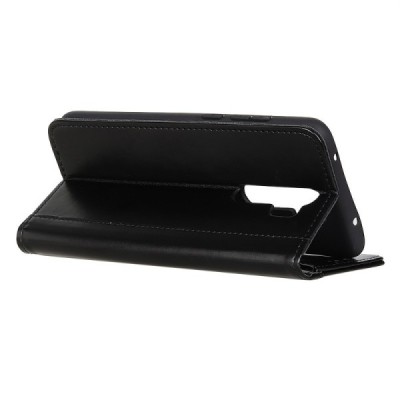 Xiaomi Redmi 9 „Split" чёрный кожаный чехол-книжка | Vacins.lv
