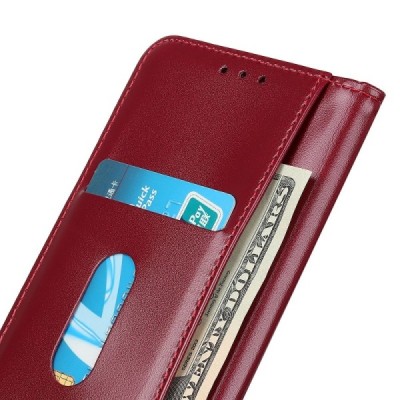 Xiaomi Redmi 9 „Split“ sērijas bordo atvērams maciņš, maks | Vacins.lv