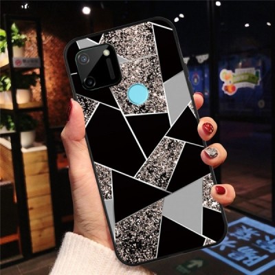 Xiaomi Redmi 9C „Fashion“ Marble чёрный твердый силиконовый чехол (TPU) | Vacins.lv