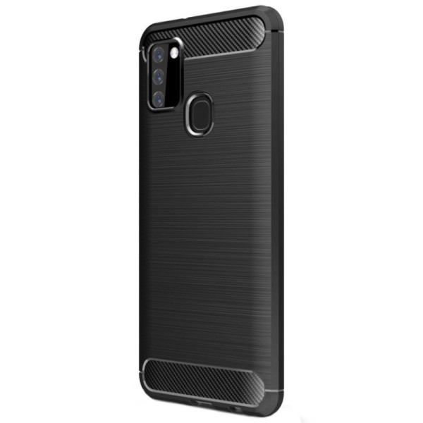 „Carbon“ cieta silikona (TPU) apvalks - melns (Galaxy A21s)