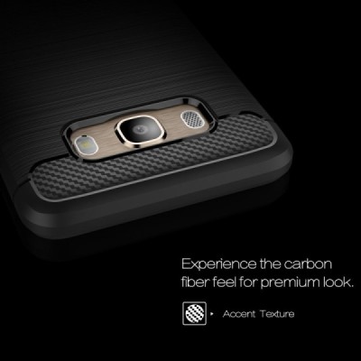 Samsung Galaxy J5 2016 (J510) „Carbon“ cieta silikona (TPU) melns apvalks | vacins.lv