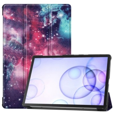 Samsung Galaxy Tab S6 10.5 (T865, T860) „Cosmo“ открываемый разноцветный кожаный чехол - книжка | Vacins.lv