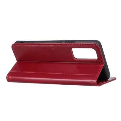 Samsung Galaxy S20 FE (Fan Edition) bordo ādas atvērams maciņš ar magnetu | Vacins.lv