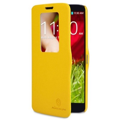 LG G2 „Nillkin“ Fresh atvēramais dzeltens futrālis / Vacins.lv
