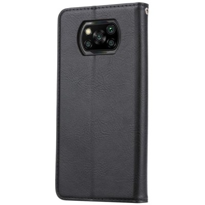 Роскошный кожаный чехол-книжка ''Comma" Xiaomi Poco X3 (X3 Pro) черный | Vacins.lv