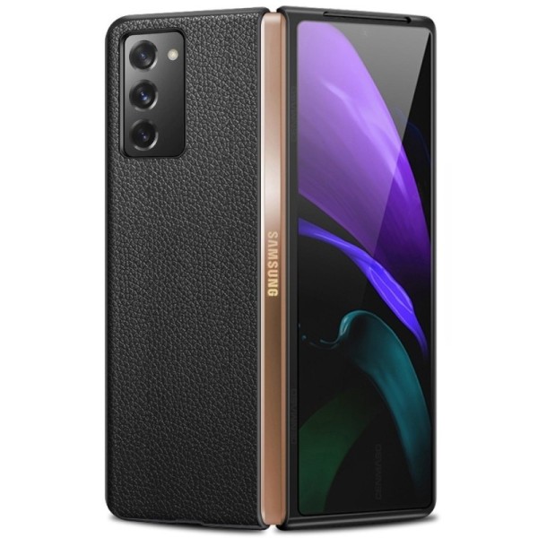 „Deluxe Leather“ чехол - чёрный (Galaxy Z Fold2)