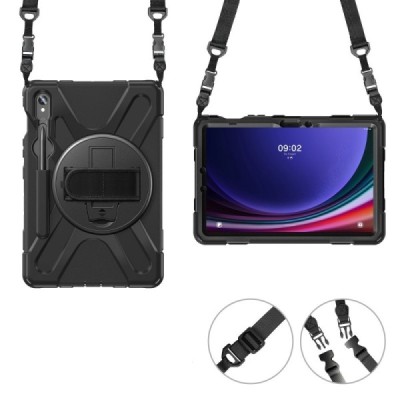 Samsung Galaxy Tab S7 11" / S8 11" / S9 11" / S9 FE 5G / S10 FE / S10 Lite усиленный защитный твердый чехол чёрного цвета | Vaci