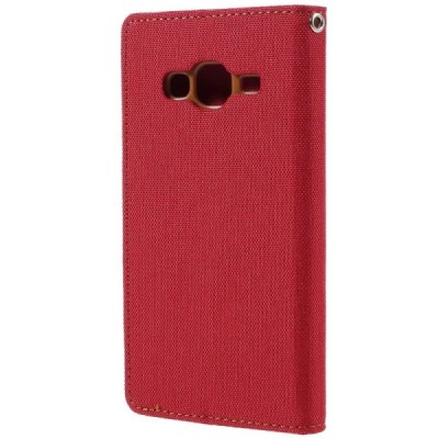 „Mercury“ Samsung Galaxy J3 2016 (J310, J320) кожаный чехол-книжка - красный | Vacins.lv