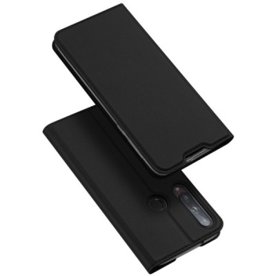 Huawei P40 Lite E (Y7p, Honor 9C) „Dux Ducis“ Skin sērijas melns ādas atvērams maciņš | Vacins.lv