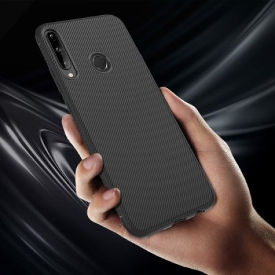 Huawei P40 Lite E (Y7p, Honor 9C) cieta silikona (TPU) melns apvalks | vacins.lv