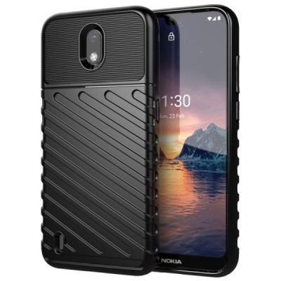 Nokia 1.3 „Twill“ cieta silikona (TPU) melns apvalks | vacins.lv