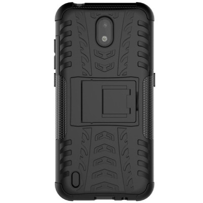Nokia 1.3 „Kickstand“ cieta silikona (TPU) melns apvalks | vacins.lv