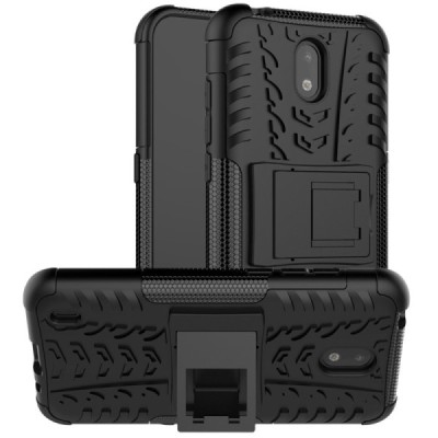 Nokia 1.3 „Kickstand“ cieta silikona (TPU) melns apvalks | vacins.lv