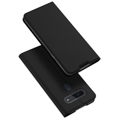 LG K51s (LM-K510) „Dux Ducis“ Skin sērijas melns ādas atvērams maciņš | Vacins.lv